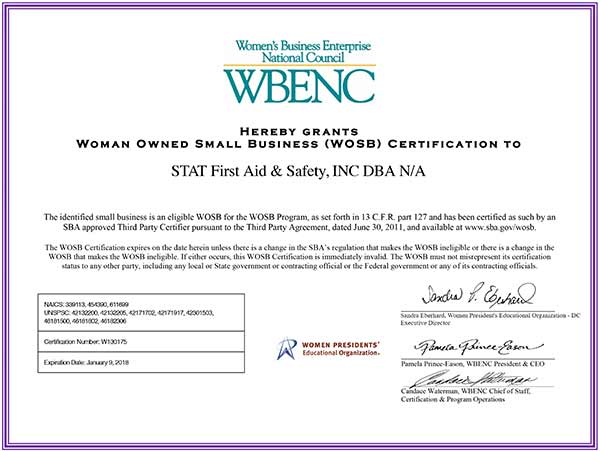 woman owned business certificate